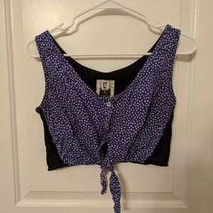 Purple polka dot crop top